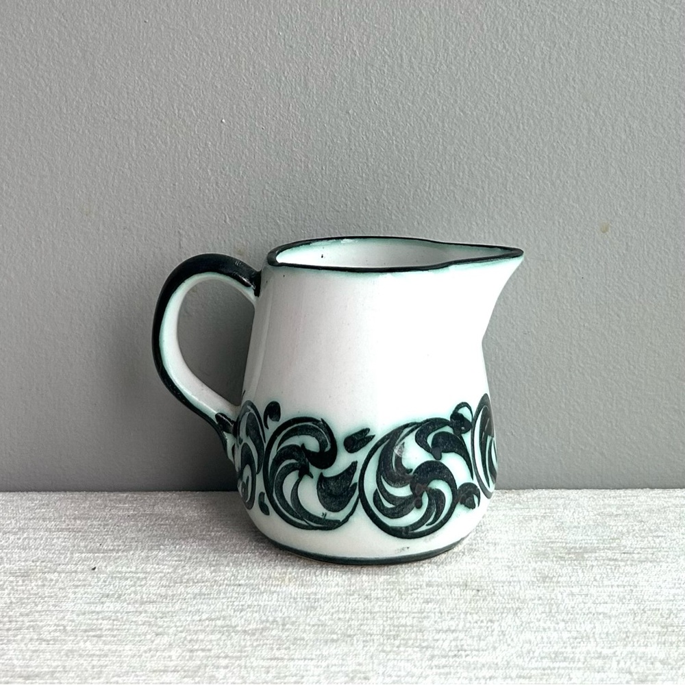lovely little handmade/handpainted vintage ceramic creamer pitcher from portugal